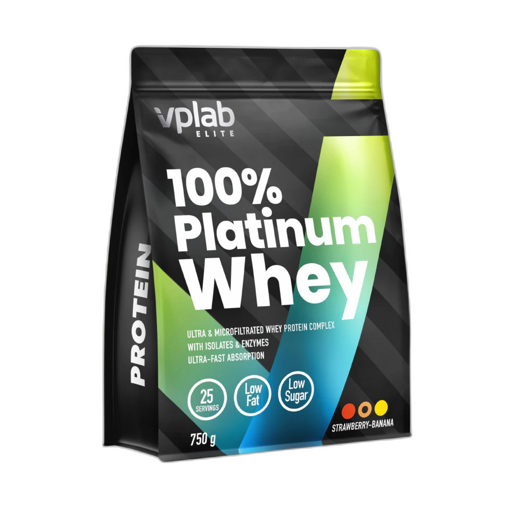 100% Platinum Whey протеїн смак Полуниця-Банан - 750 г - VPLab