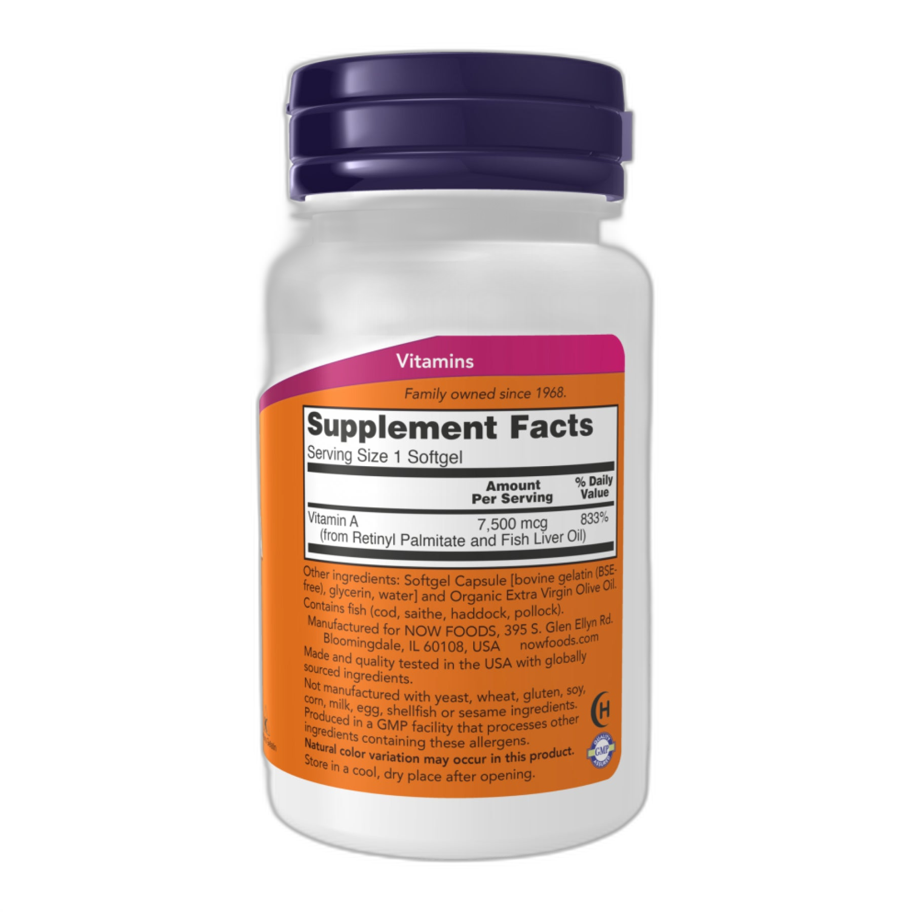 A 25,000 МО - 100 капсул - Now Foods