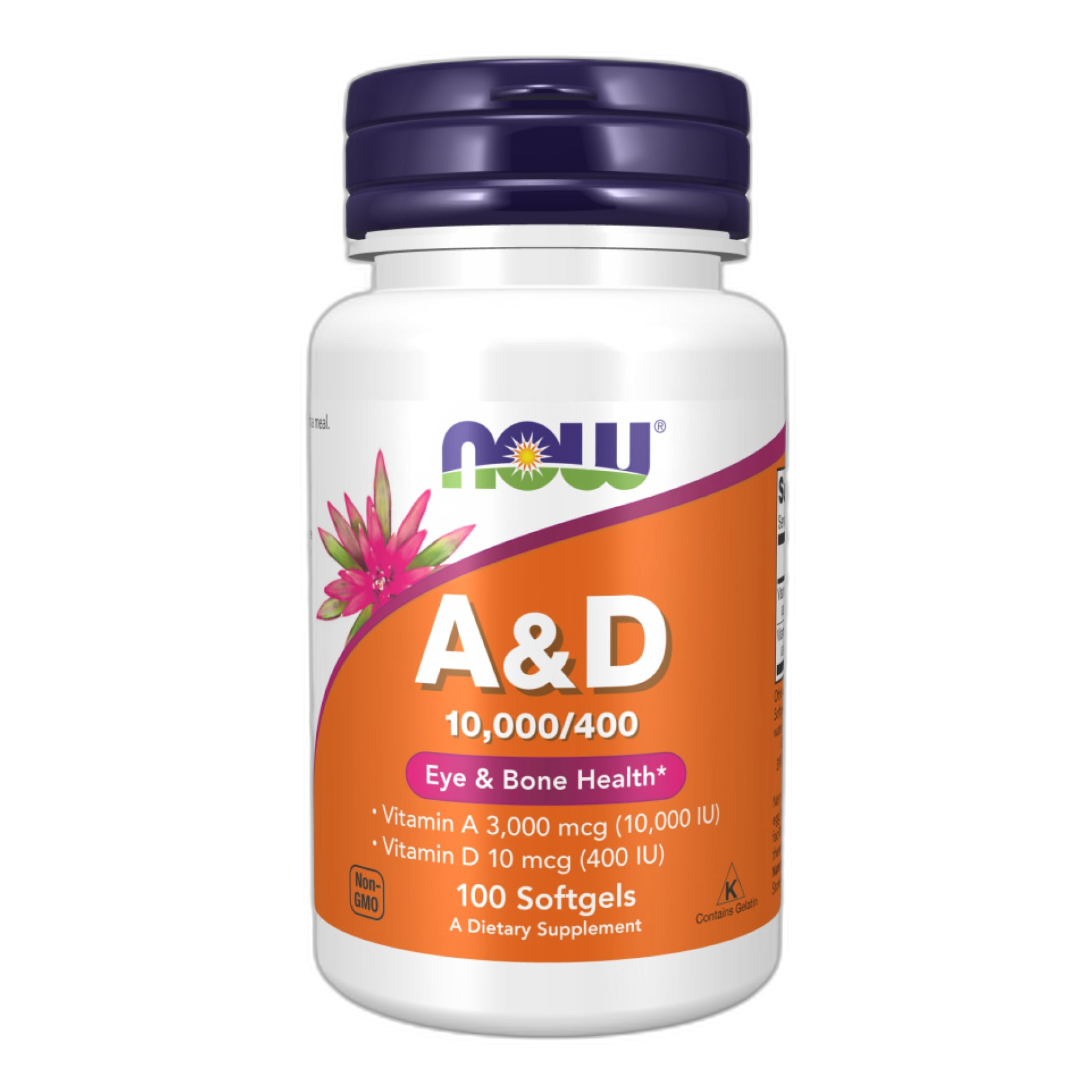 A та D 10000/400 - 100 капсул - Now Foods