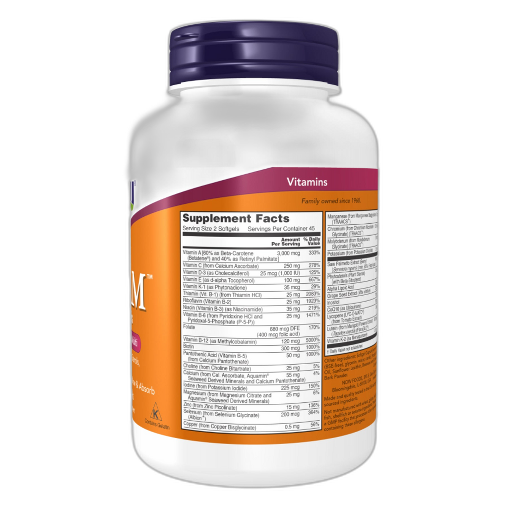 Адам чоловічий мульті - 180 капсул - Now Foods