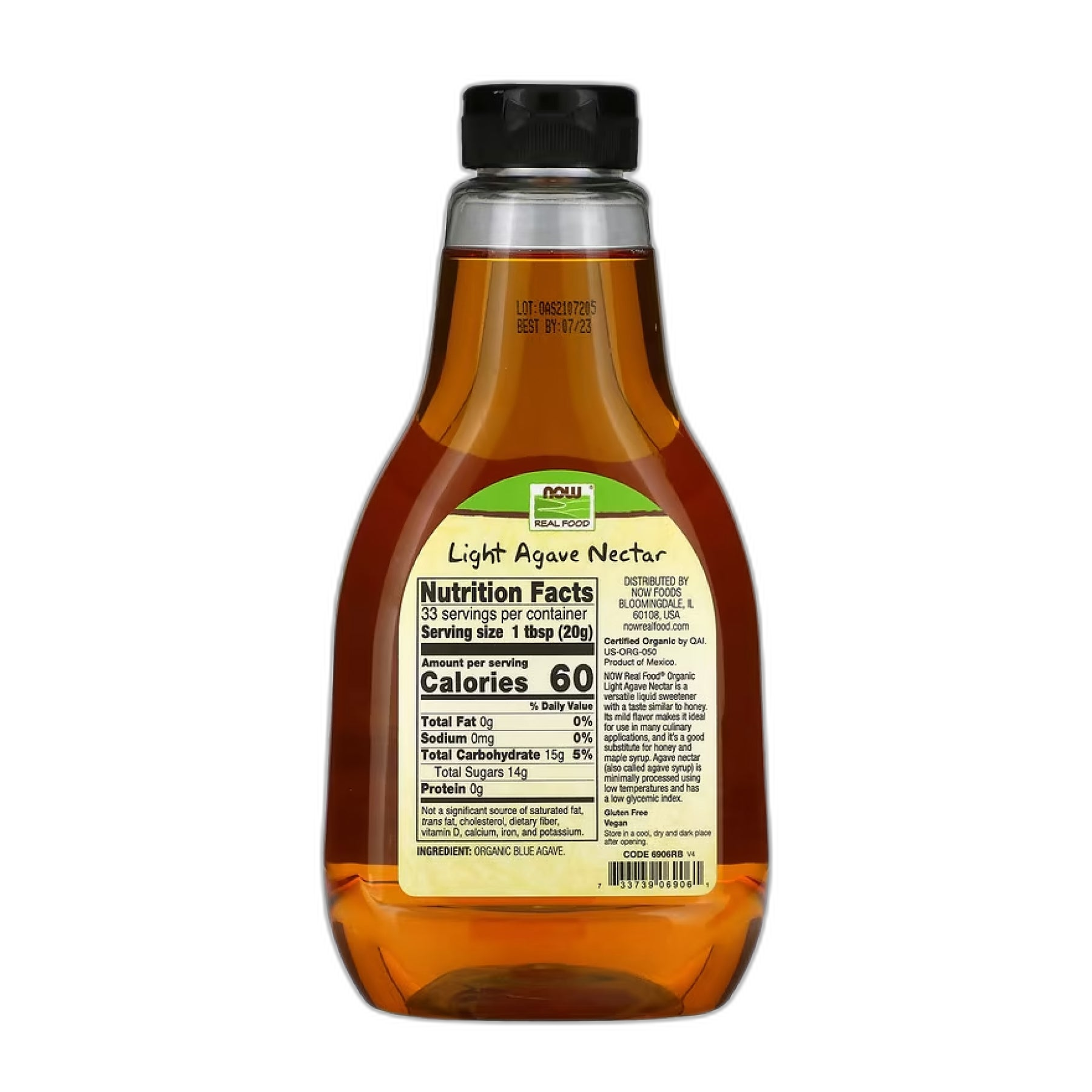 Агаве Нектар Лігхт та органічний - 660 г - Now Foods