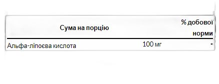 Альфа-ліпоєва кислота 100 мг - 120 капсул - Swanson