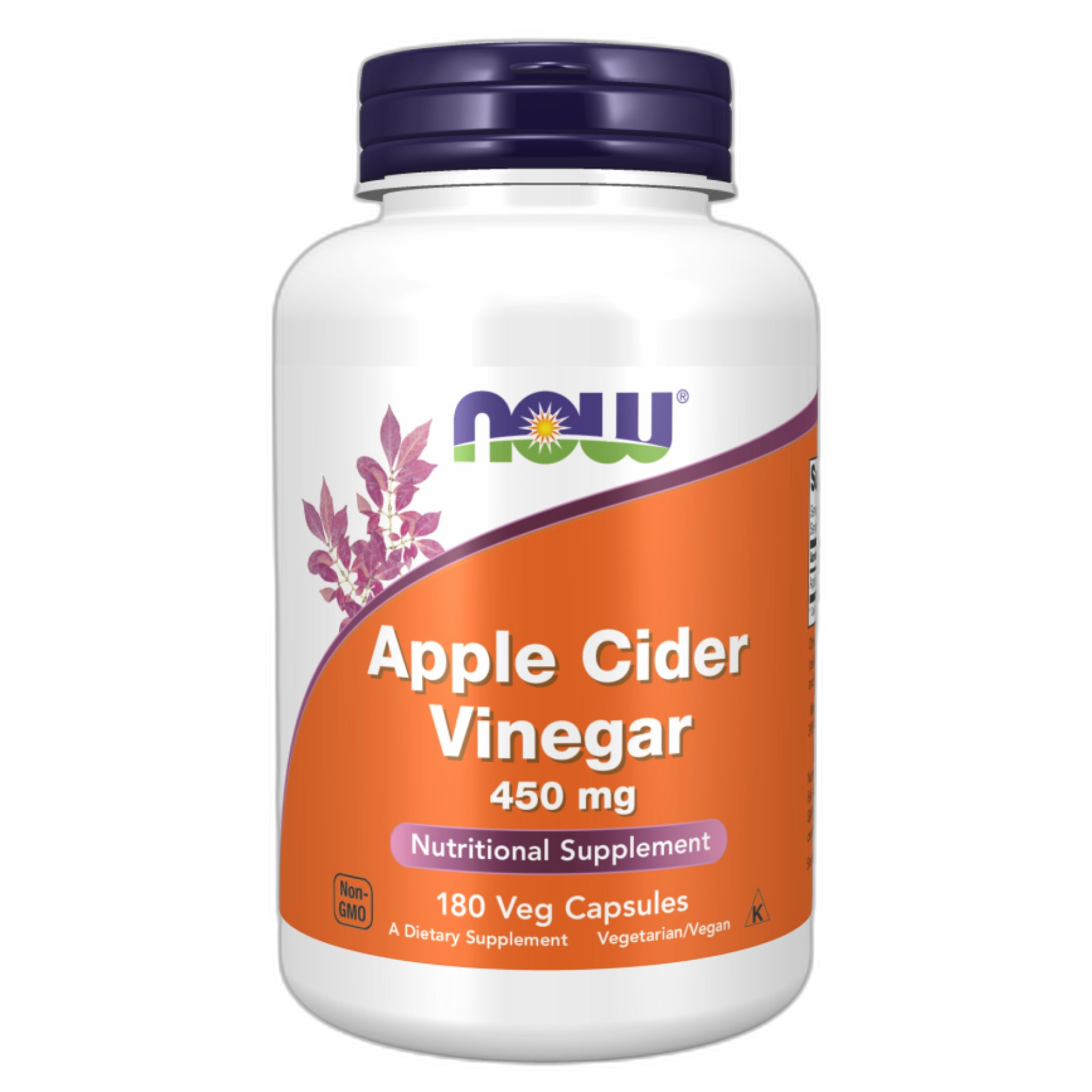 Яблучний оцет 450 мг - 180 капсул - Now Foods