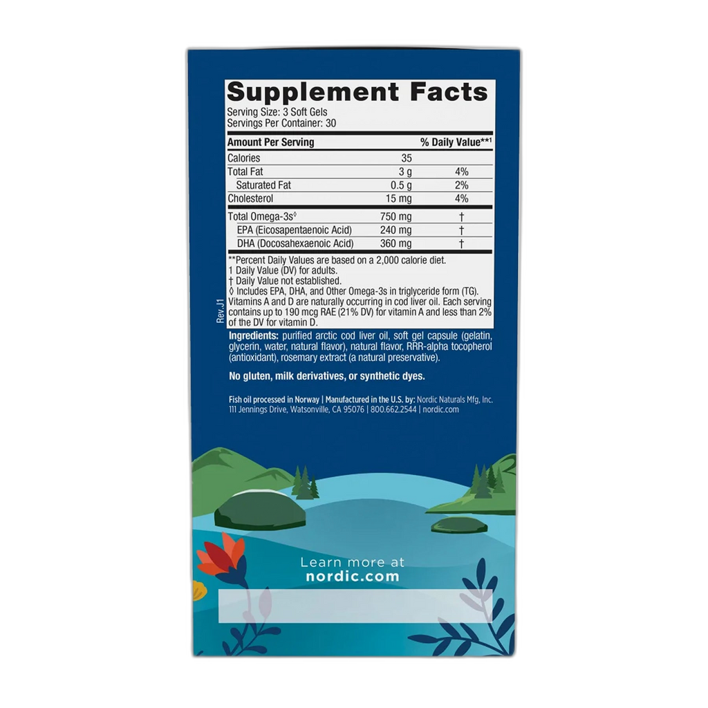 Arctic Cod Liver Oil - 90 капсул - Nordic Naturals