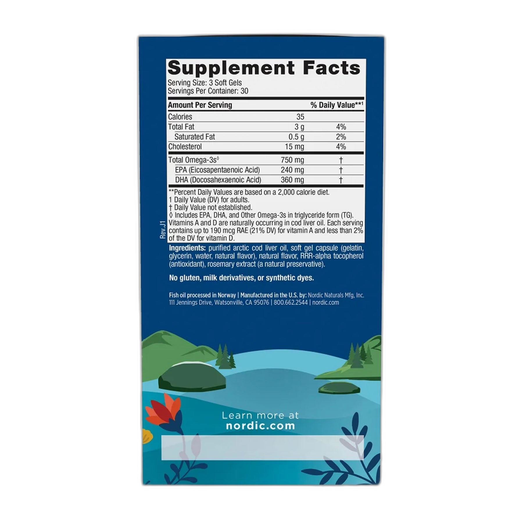 Arctic Cod Liver Oil - 90 капсул - Nordic Naturals