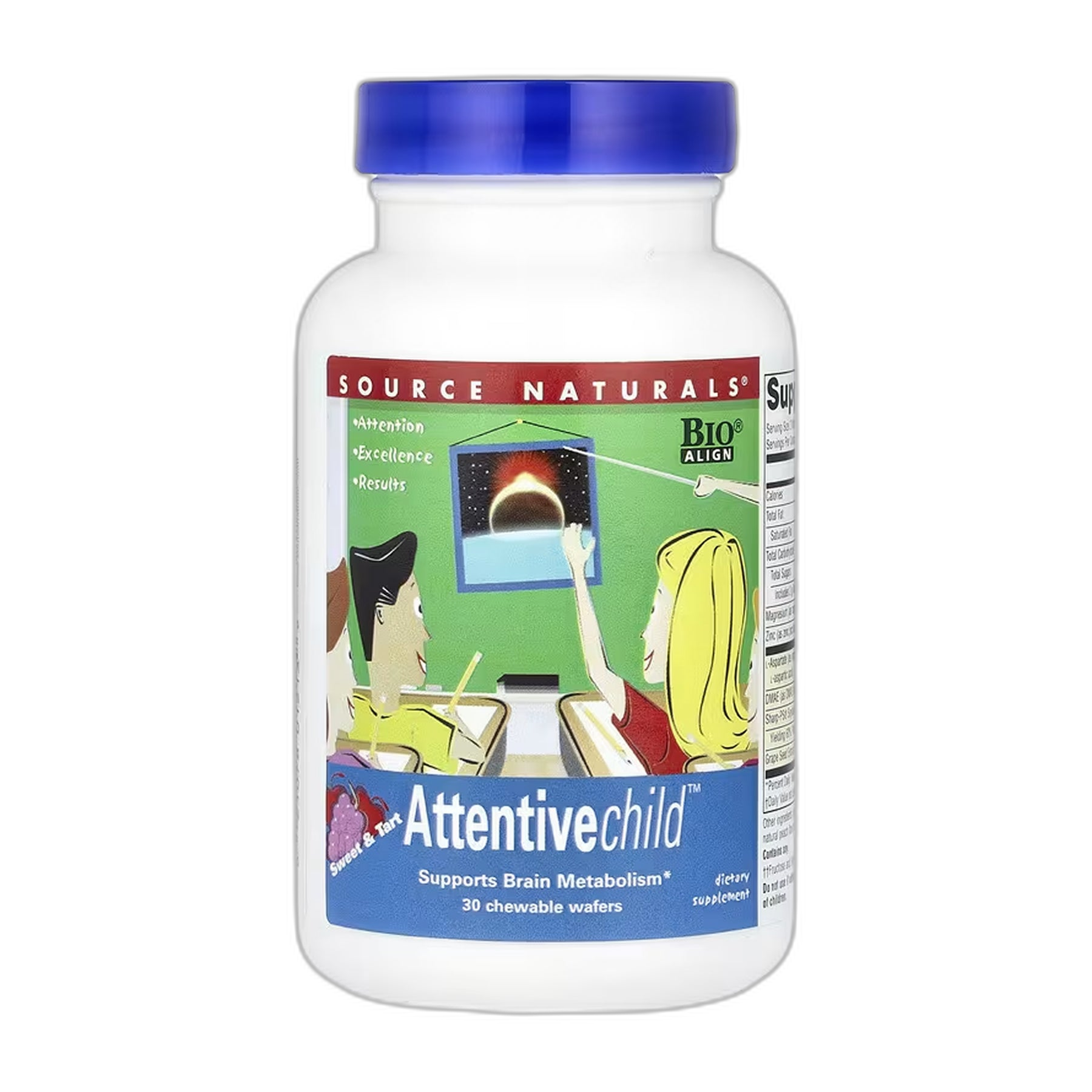 Attentive Child Підтримка концентрації для дітей - 30 вафель - Source Naturals
