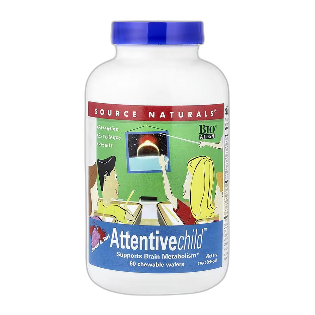 Attentive Child Підтримка концентрації для дітей - 60 вафель - Source Naturals