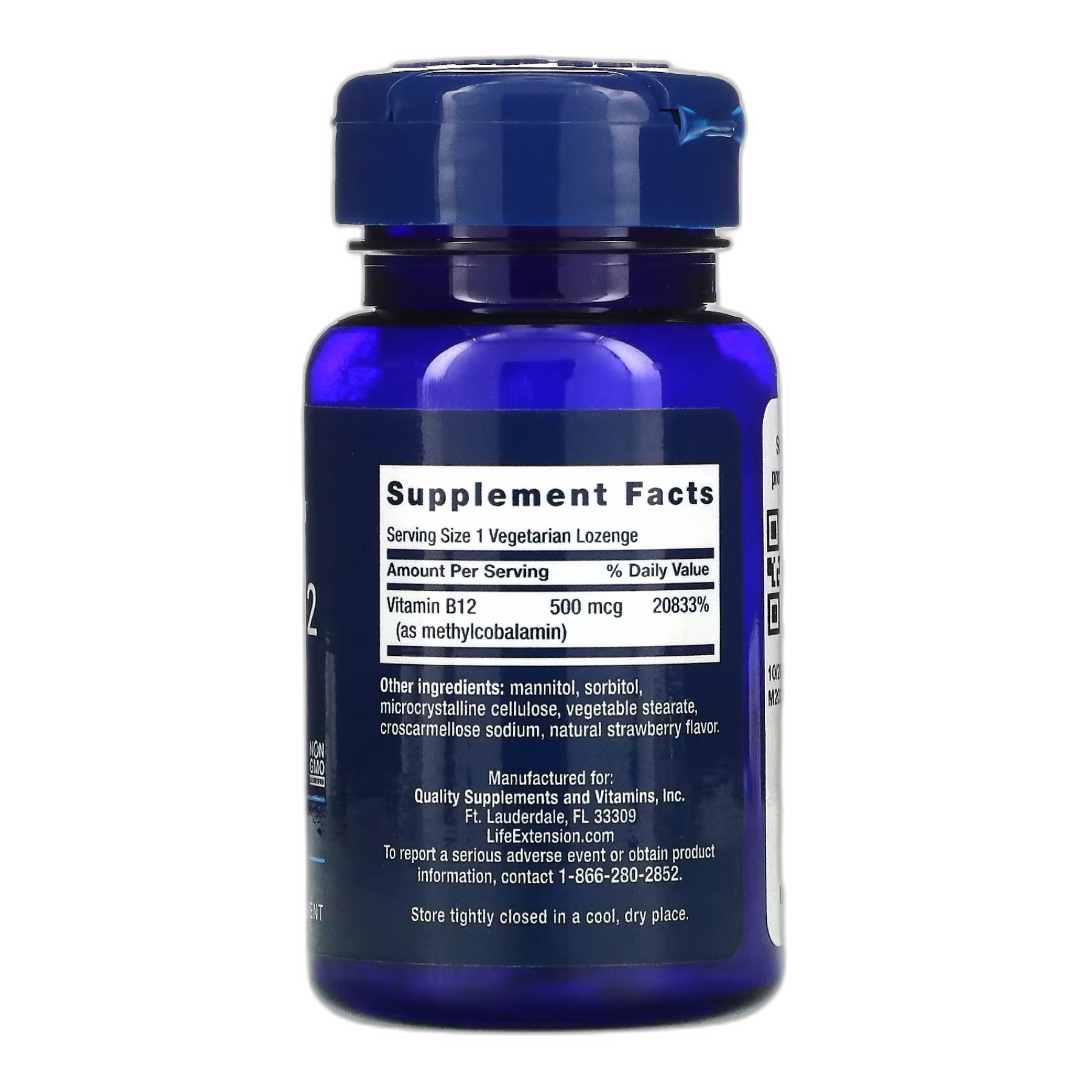 B12 500 mcg - 100 lozenges - Life Extension