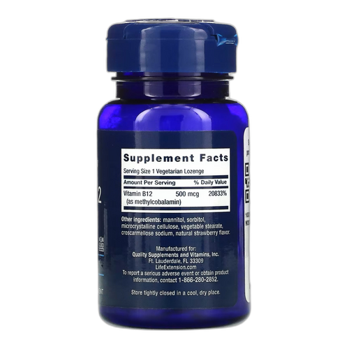 B12 500 mcg - 100 lozenges - Life Extension