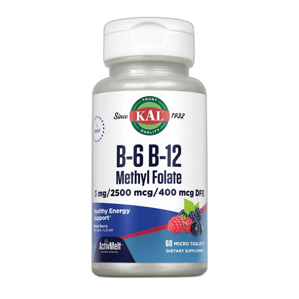B6 B12 Метилфолат - 60 таблеток Змішаний ягода - KAL