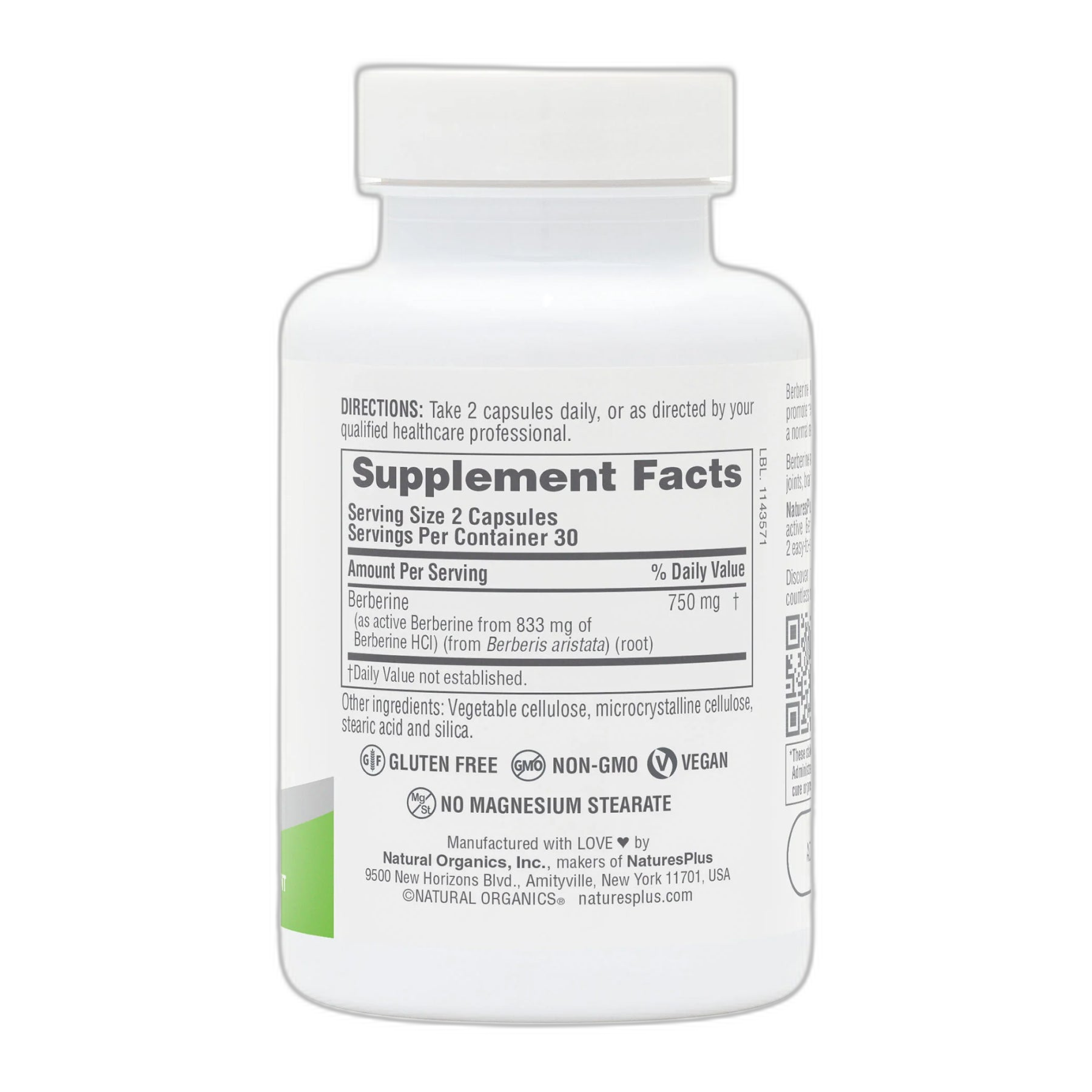 Берберин 750 мг - 60 капсул - Nature's Plus