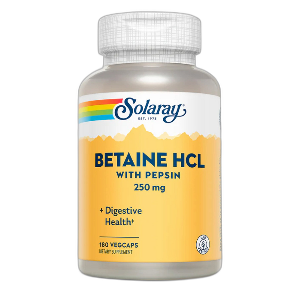 Бетаїн HCl 250 мг - 180 капсул - Solaray