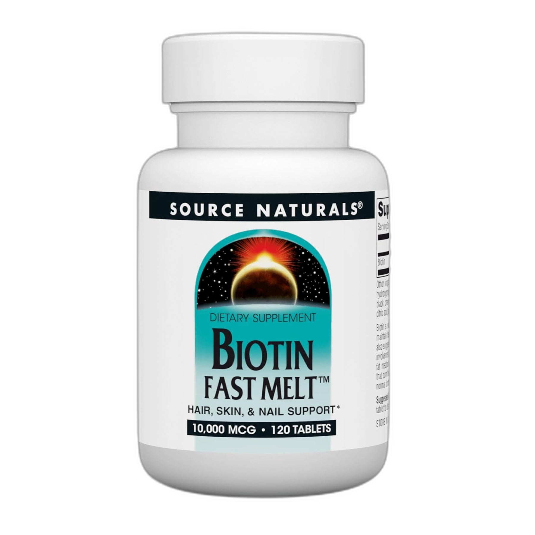 Біотин Швидкорозчинний 10000 мкг - 120 таблеток - Source Naturals