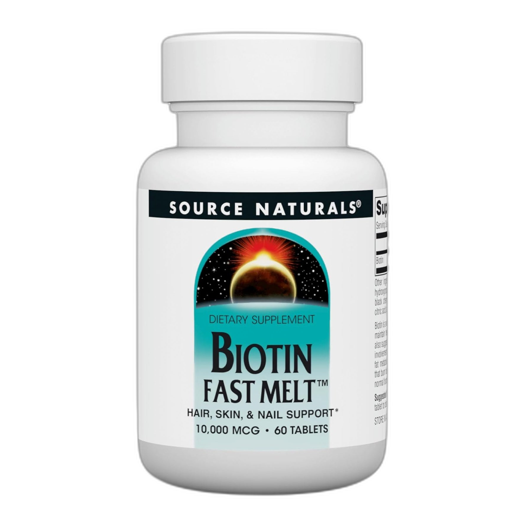 Біотин Fast Melt 10000 мкг - 60 таблеток - Source Naturals