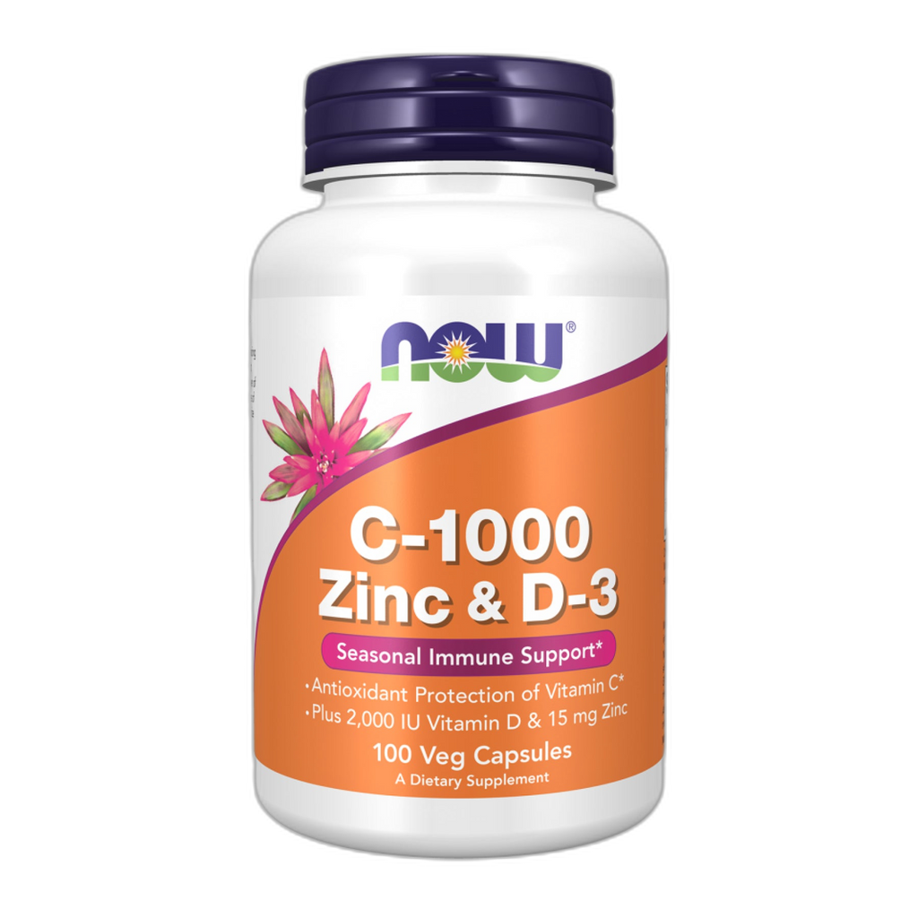 C-1000 Цинк та D-3 - 100 капсул - Now Foods
