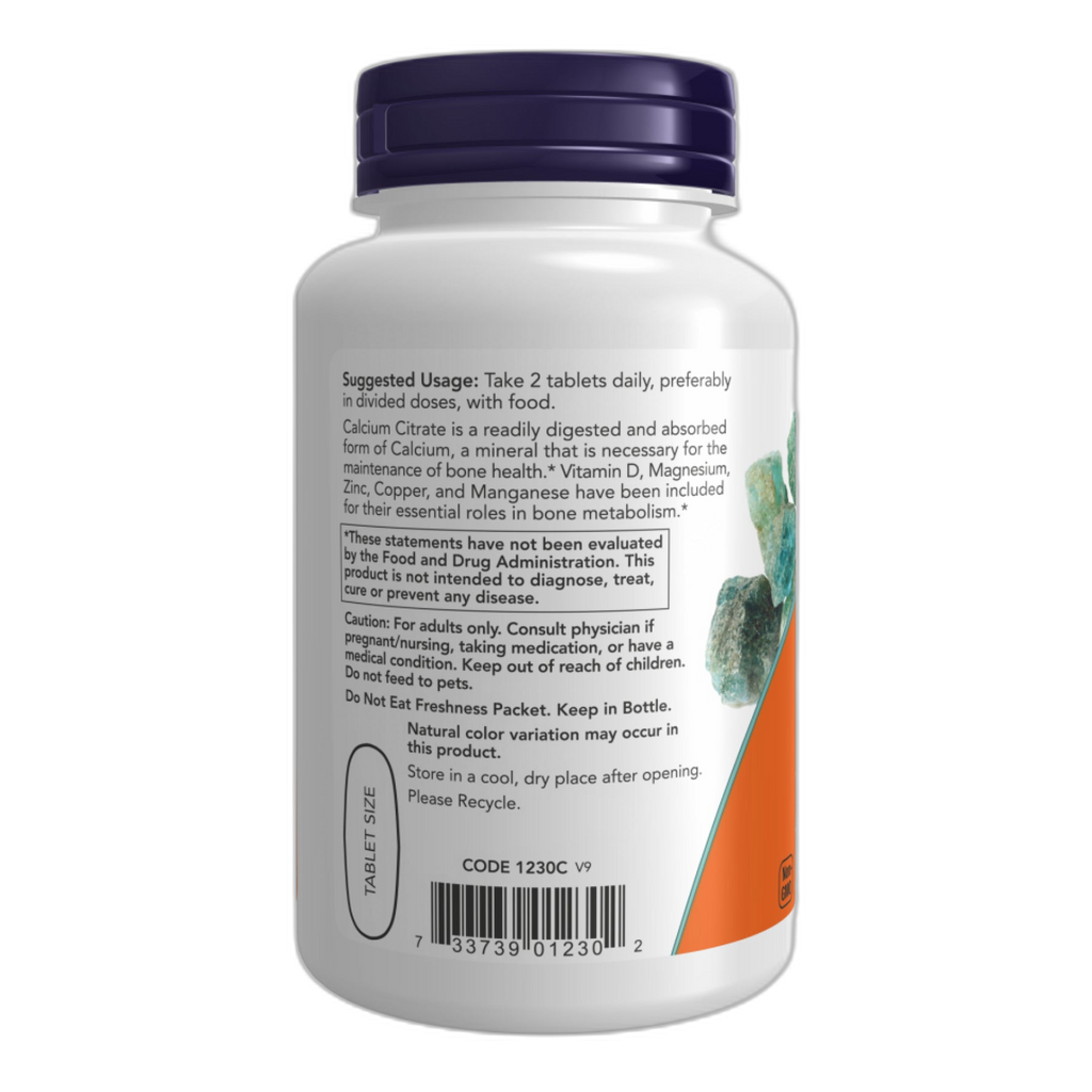 Цитрат кальцію W/Мін - 100 таблеток - Now Foods