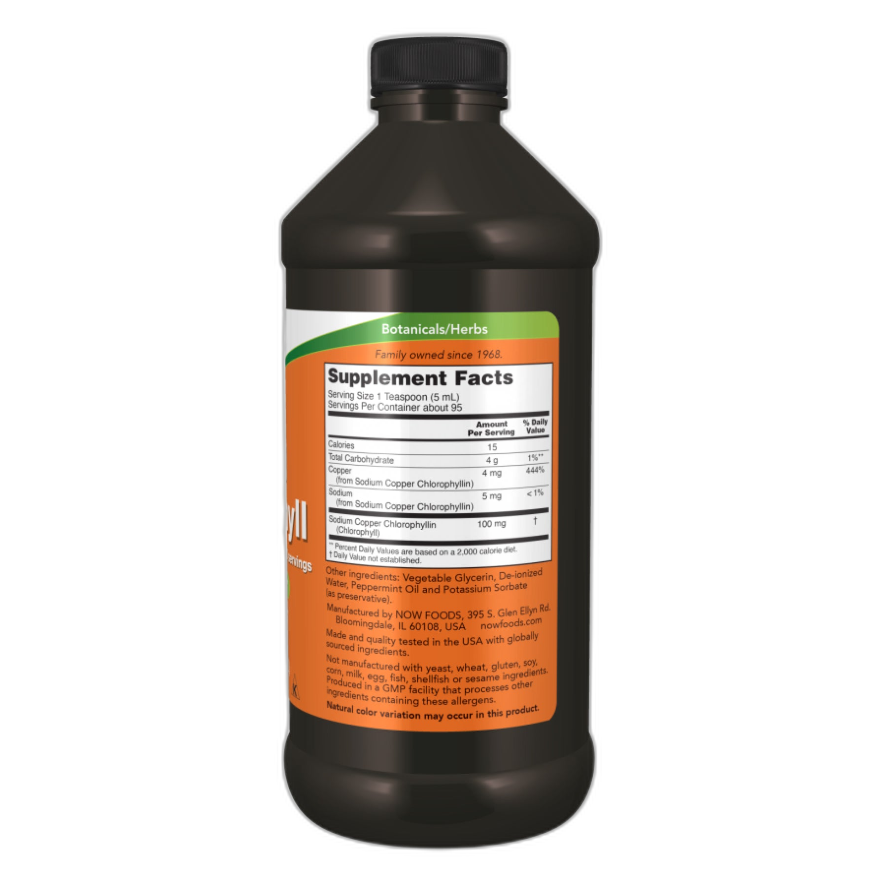 Хлорофіл рідкий М'ята - 16 oz - Now Foods