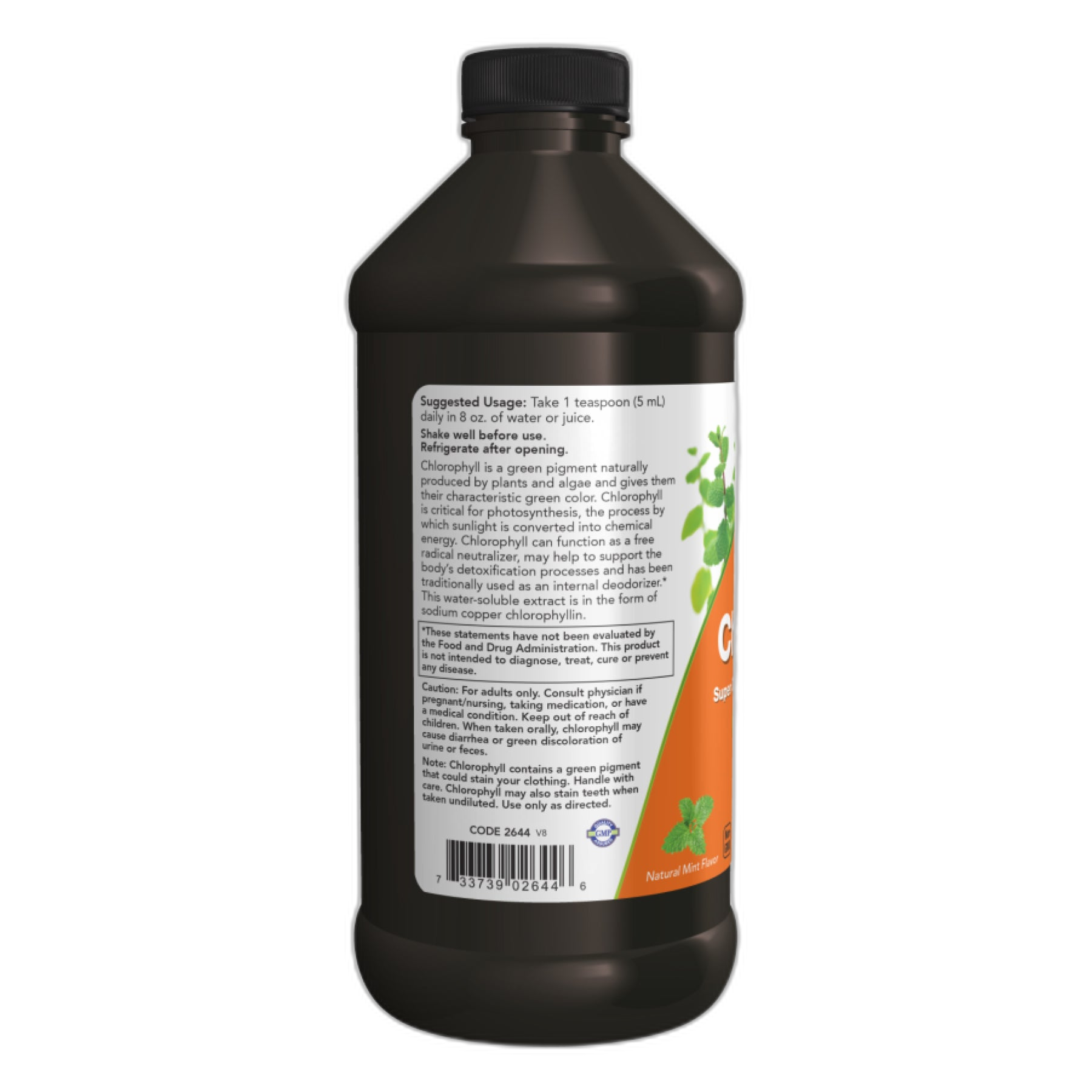 Хлорофіл рідкий М'ята - 16 oz - Now Foods