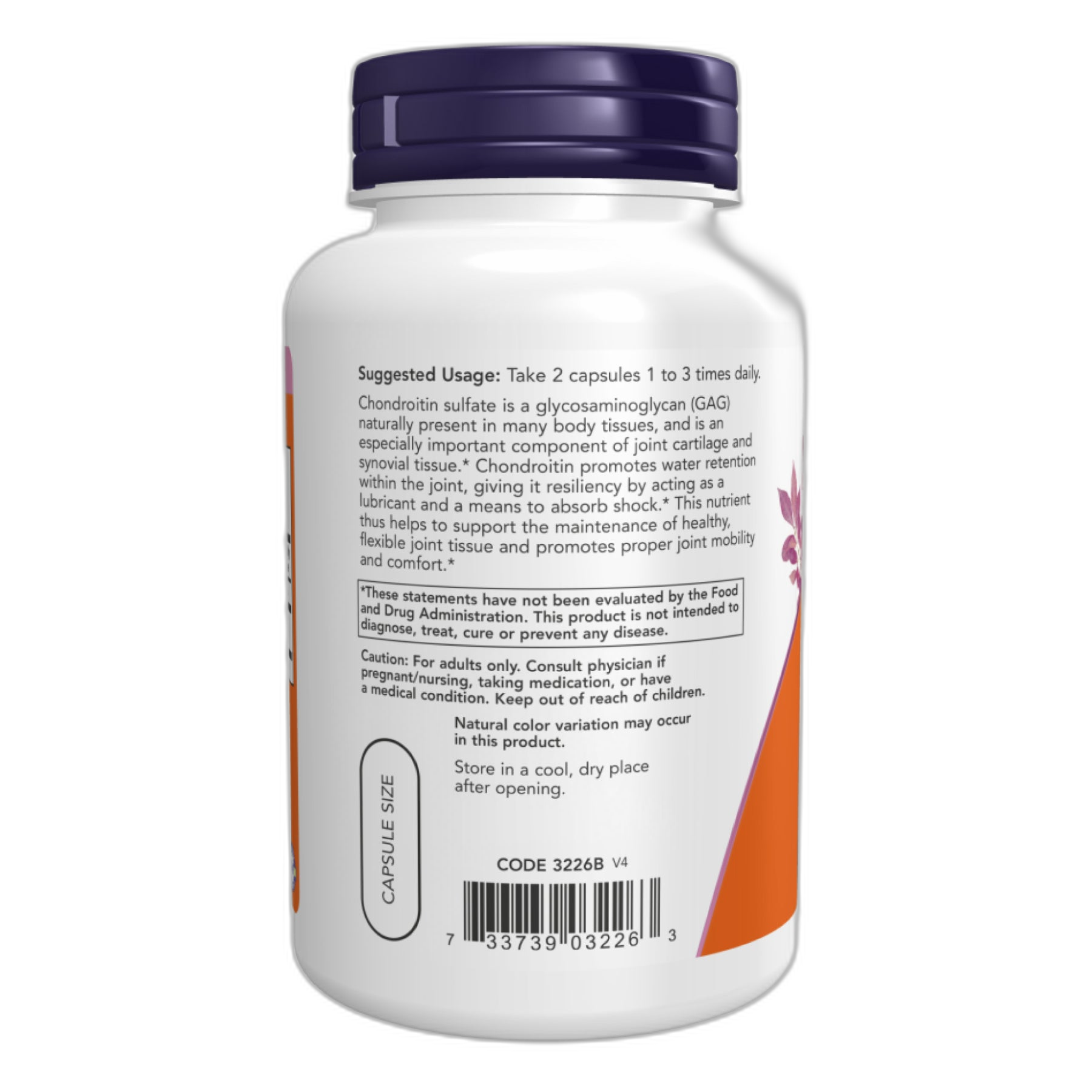 Хондроїтин сульфат 600 мг - 120 капсул - Now Foods