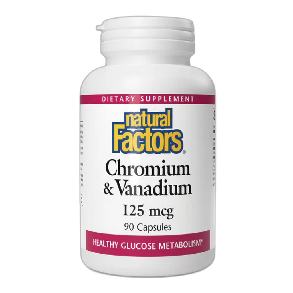 Хром та Vanadium 125 мкг - 90 капсул - Natural Factors
