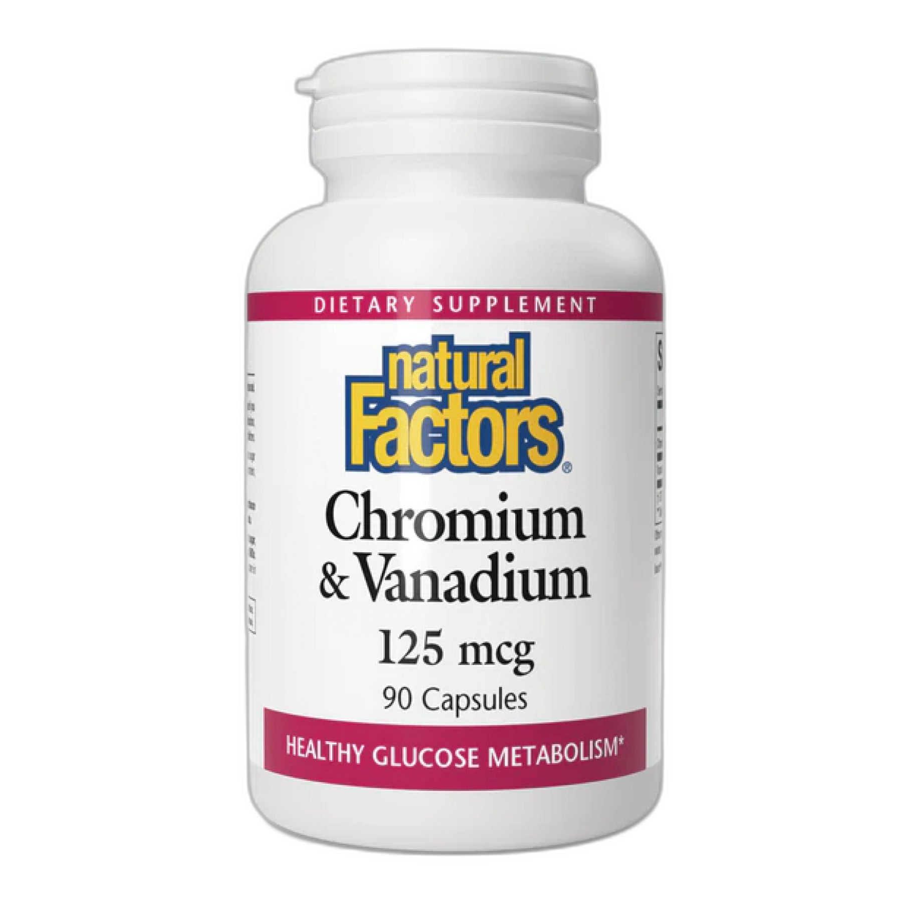 Хром та Vanadium 125 мкг - 90 капсул - Natural Factors