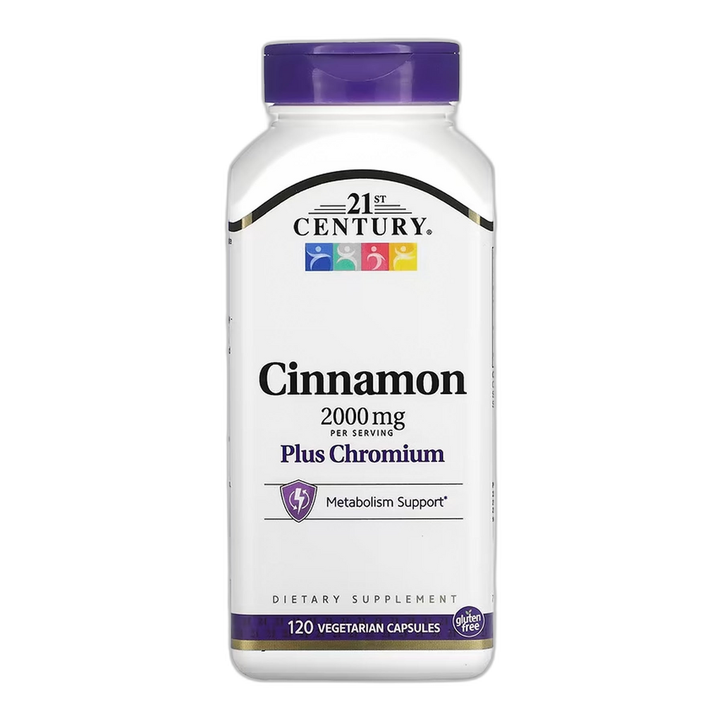 Cinnamon плюс Хром - 120 капсул - 21st Century