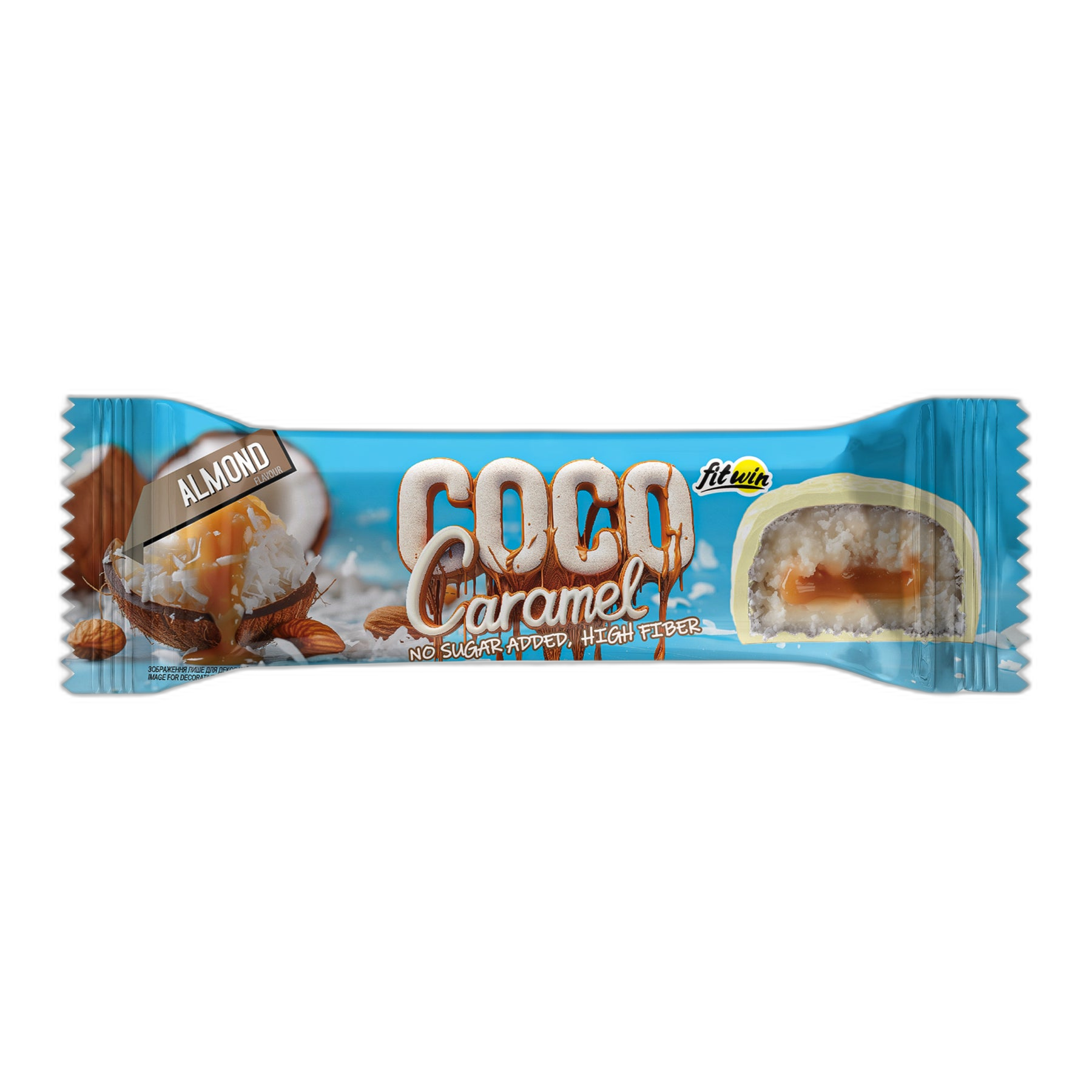 Coco Caramel Кокосовий батончик Almond 40 г - 20 шт - FitWin