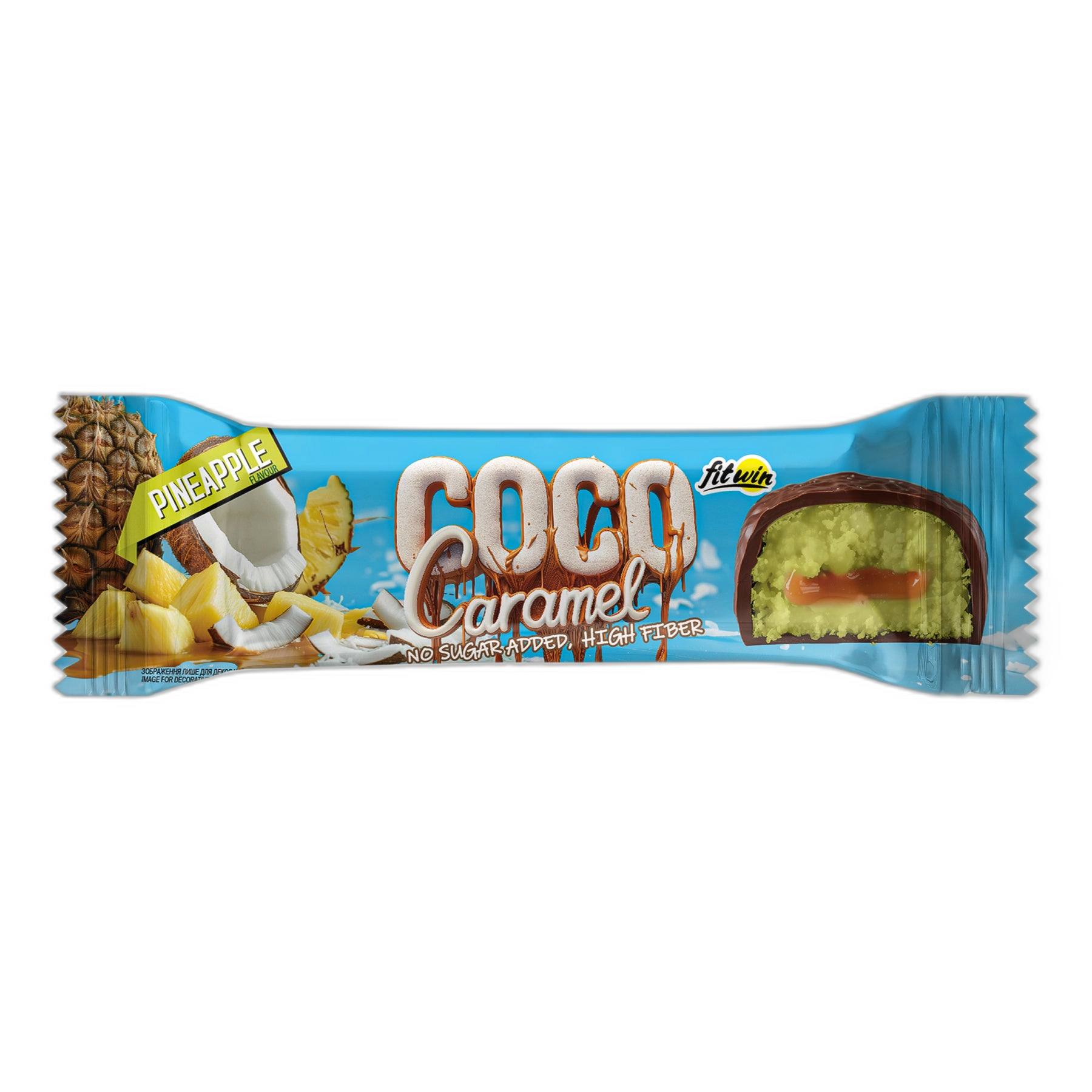 FitWin Coco Caramel Кокосовий батончик Pineapple 40 г - 20 штук - FitWin