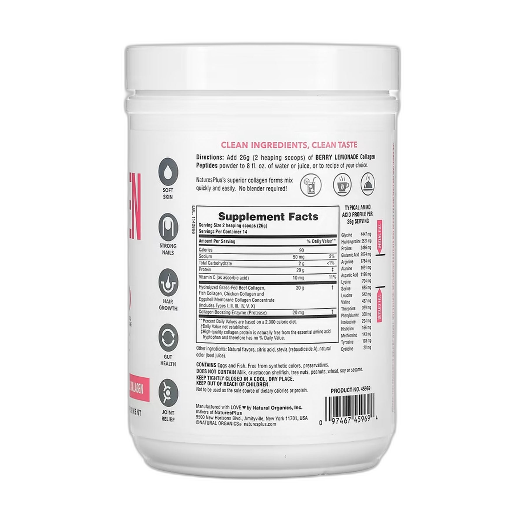 Колагенові пептиди - 364 г ягода Лемонаде - Nature's Plus