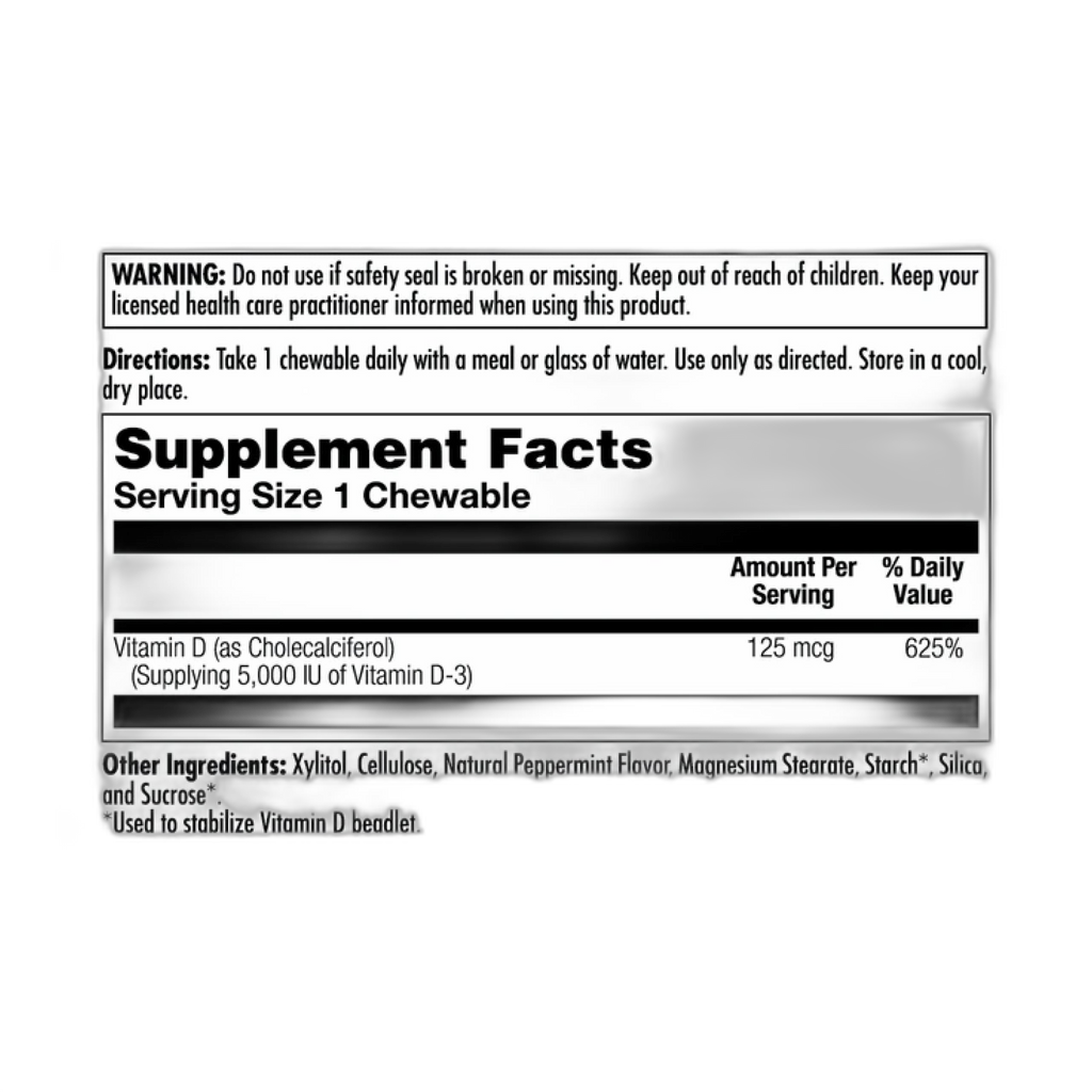 D-3 5000 МО 125 мкг - 60 chewables - KAL