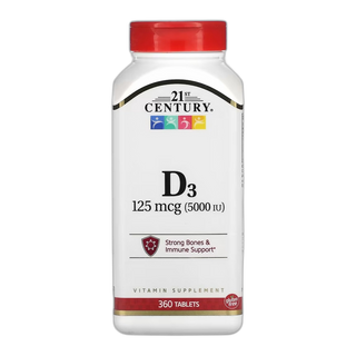 21st Century Вітамін D3 125 мкг (5000 МО) 360 таблеток