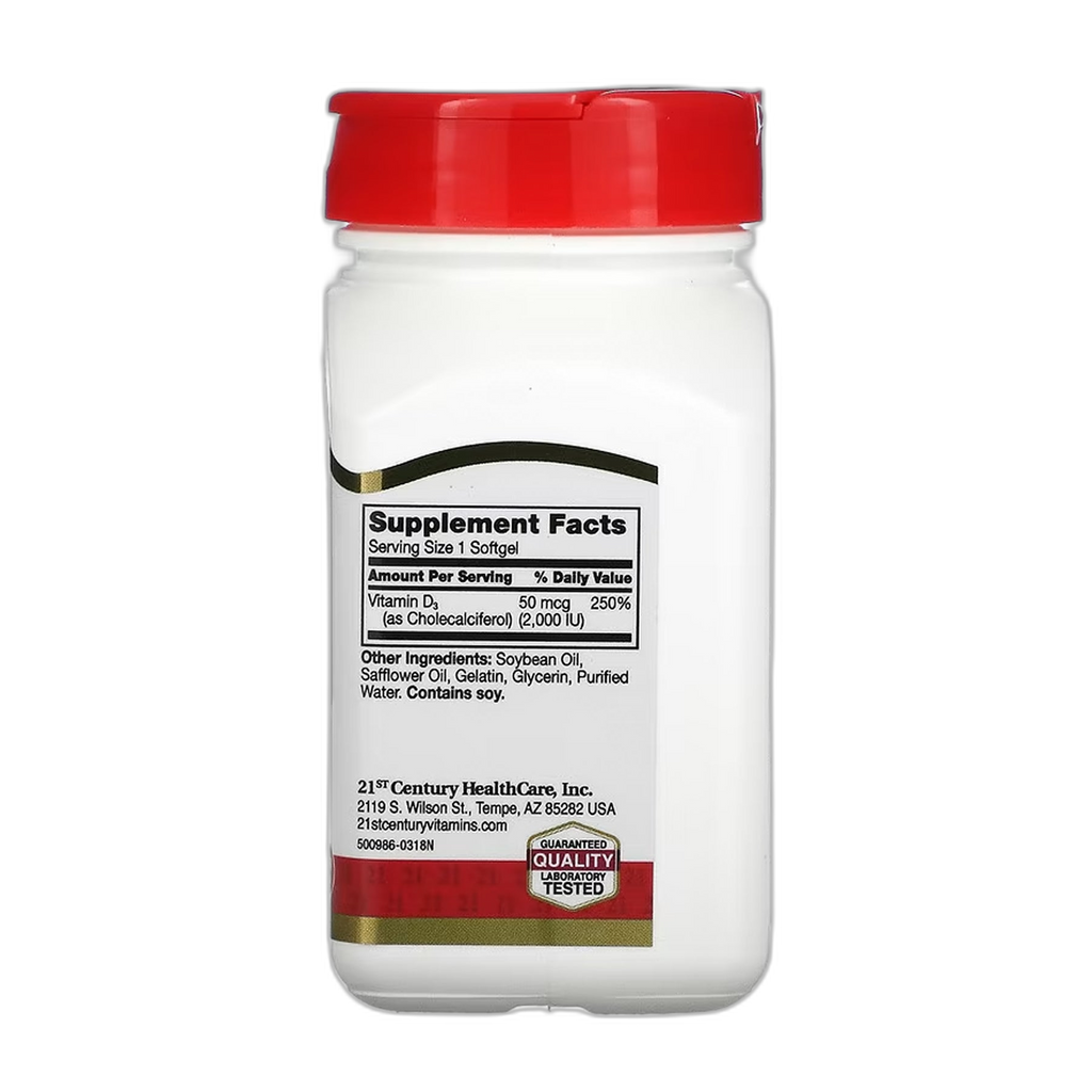 21st Century Vitamin D3 50 мкг (2000 МО) 250 капсул