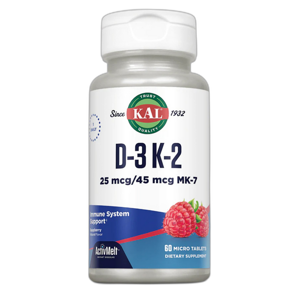 D3 та K2 25 мкг - 60 таблеток Распберри - KAL