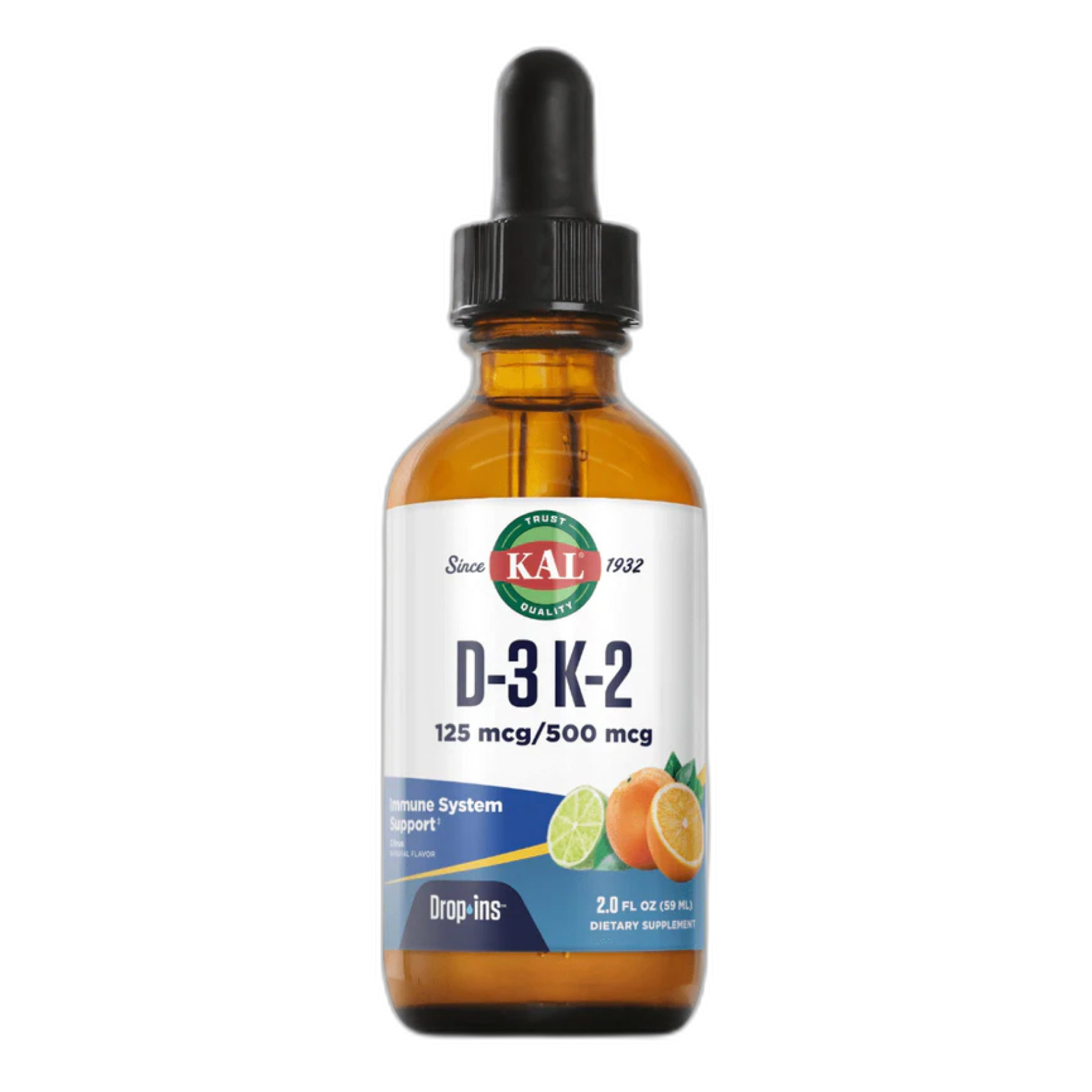 D3 K2 ДропІнс 125 мкг - 2 oz Кітрус - KAL