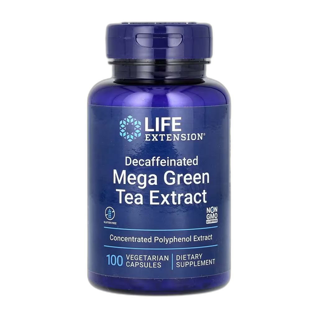 Decaffeinated Mega Екстракт зеленого чаю - 100 капсул - Life Extension