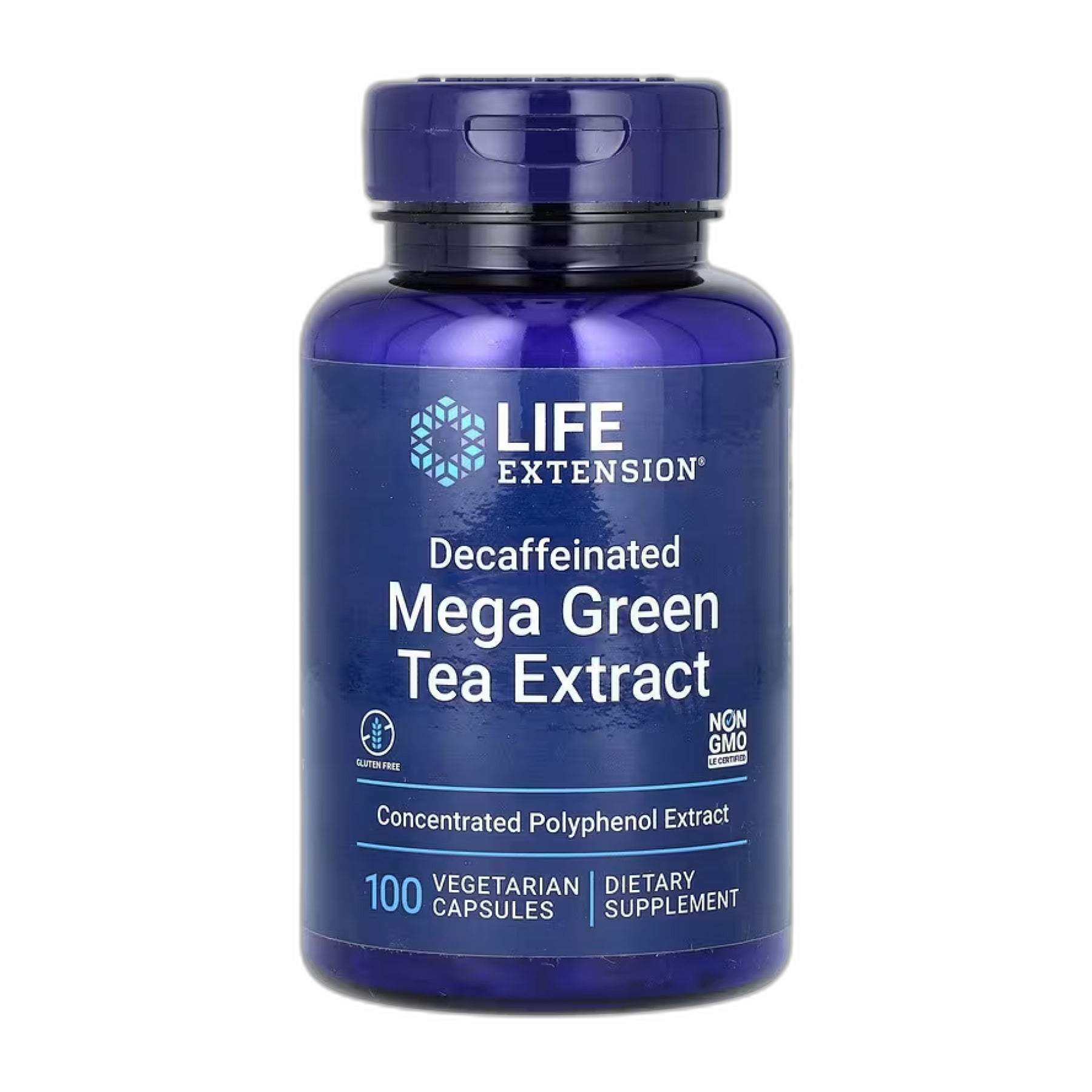 Decaffeinated Mega Екстракт зеленого чаю - 100 капсул - Life Extension