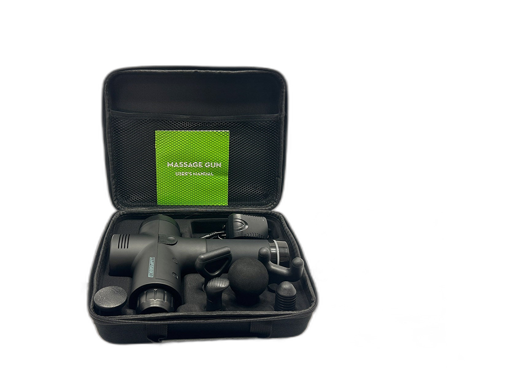 Масажний пістолет EasyFit Percussio — перкусійний масажер, 6 насадок