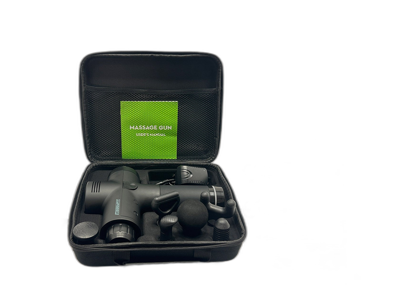 Масажний пістолет EasyFit Percussio — перкусійний масажер, 6 насадок