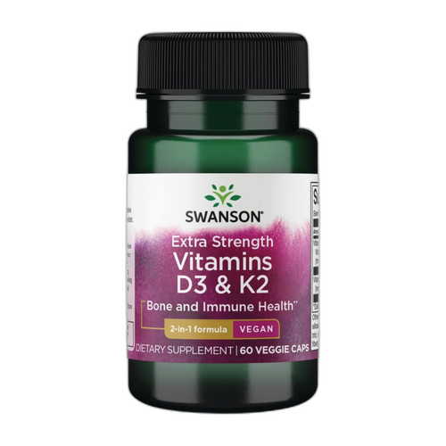 Посилена дія D3 та K2 5000 МО та 100 мкг - 60 капсул - Swanson