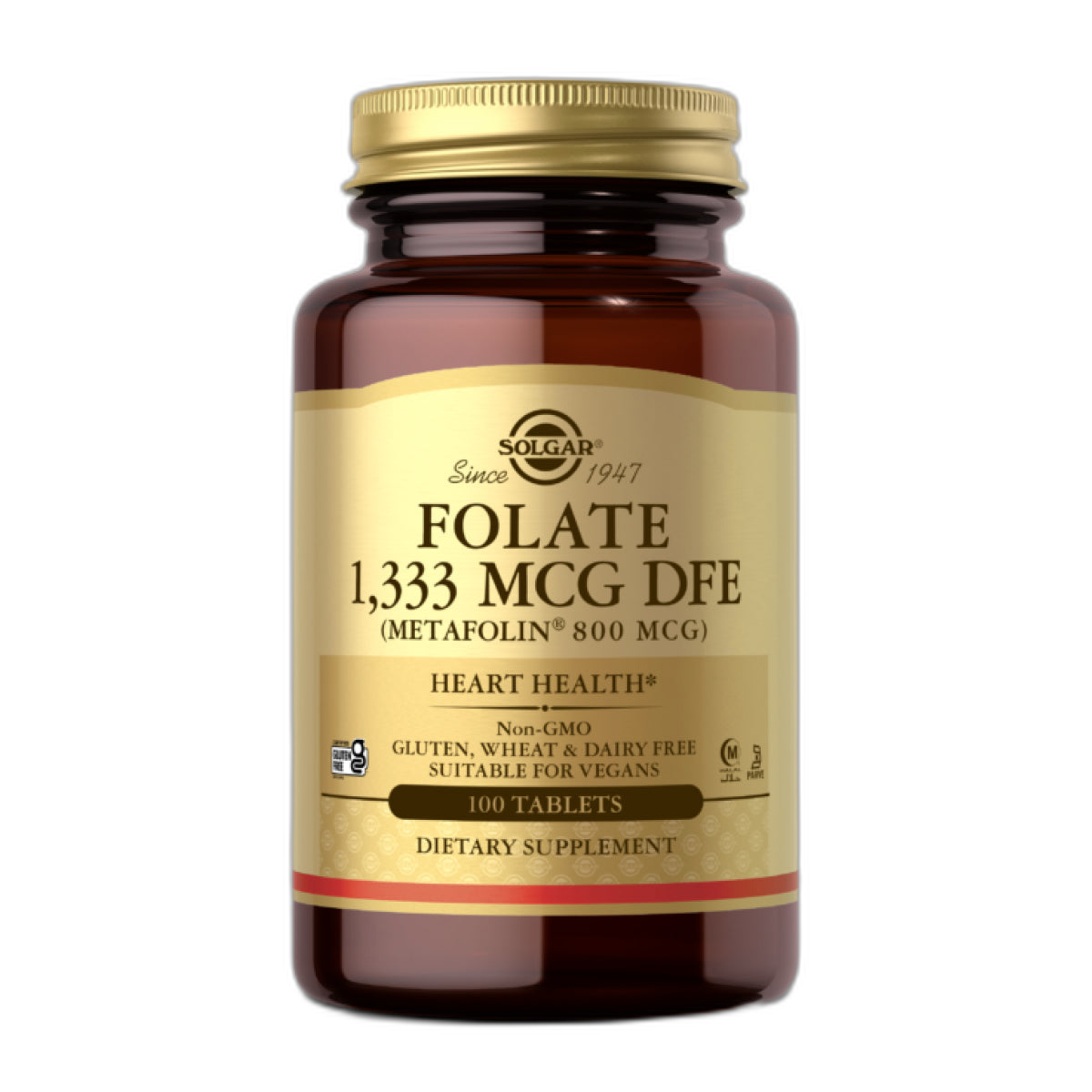 Фолат 1,333 мкг DFE (Metafolin® 800 мкг) - 100 таблеток - Solgar