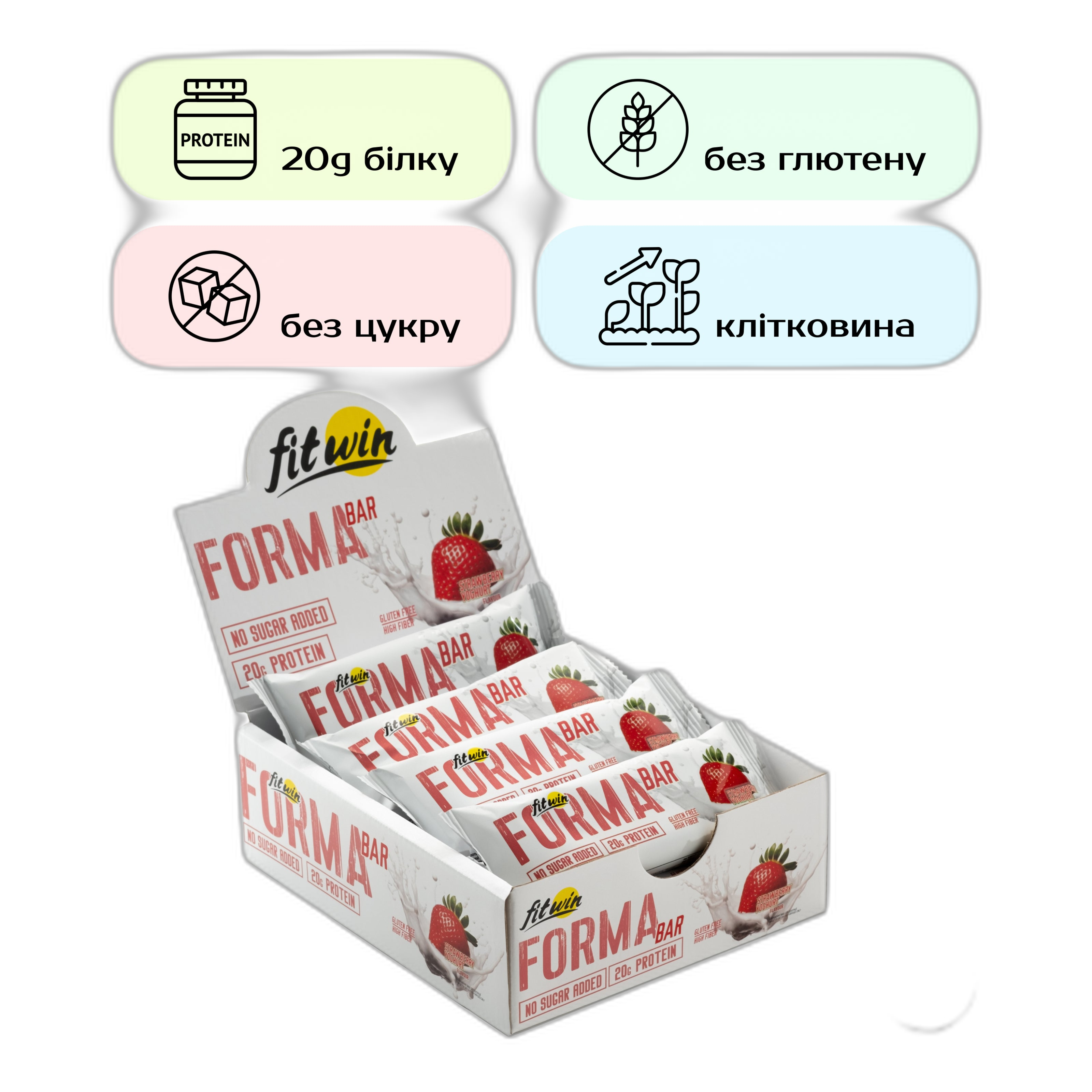 Forma Bar - 12x60g Strawberry yogurt - FitWin