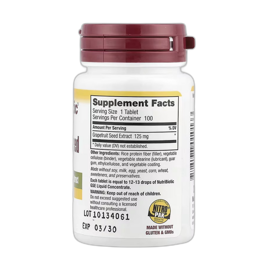 Grapefruit Seed Екстракт 125 мг - 100 таблеток - Nutribiotic