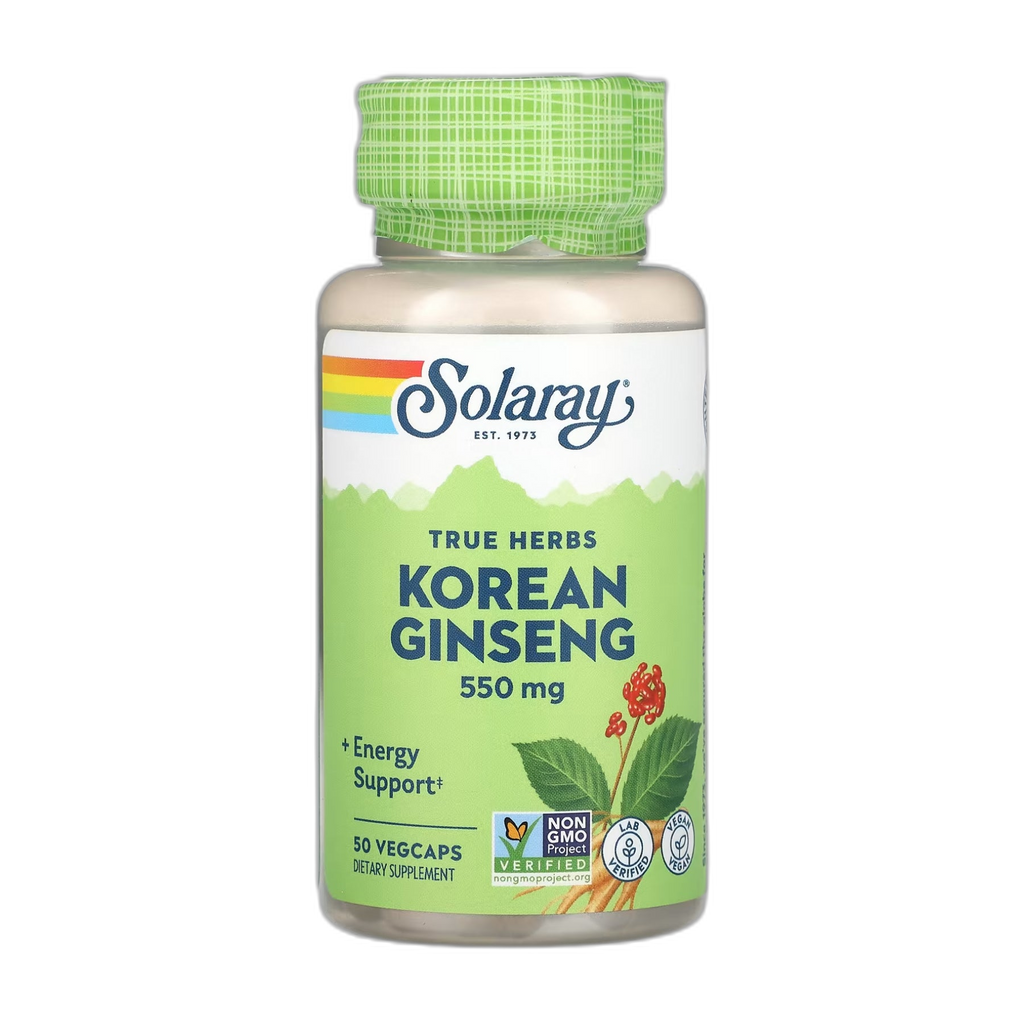 Корейський женьшень корінь 550 мг - 50 капсул - Solaray