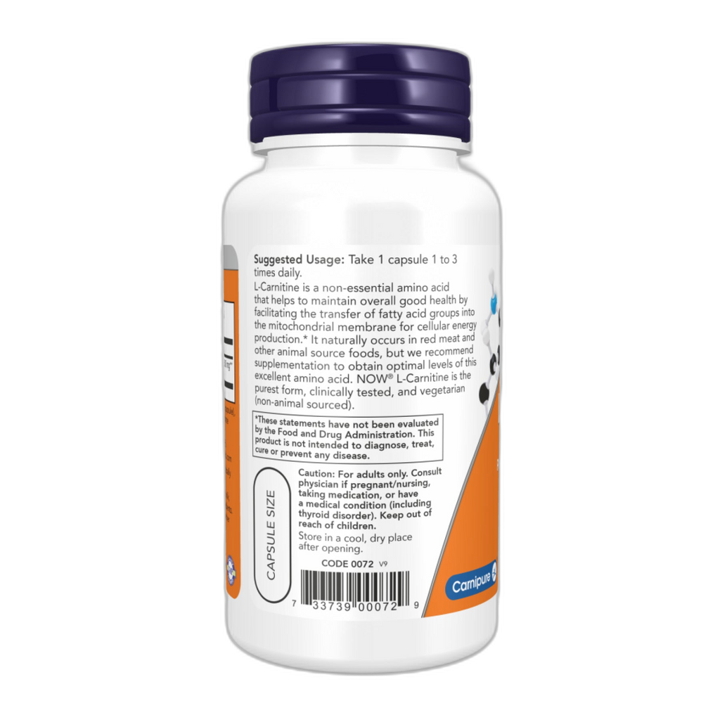 L-карнітин 500 мг - 60 капсул - Now Foods