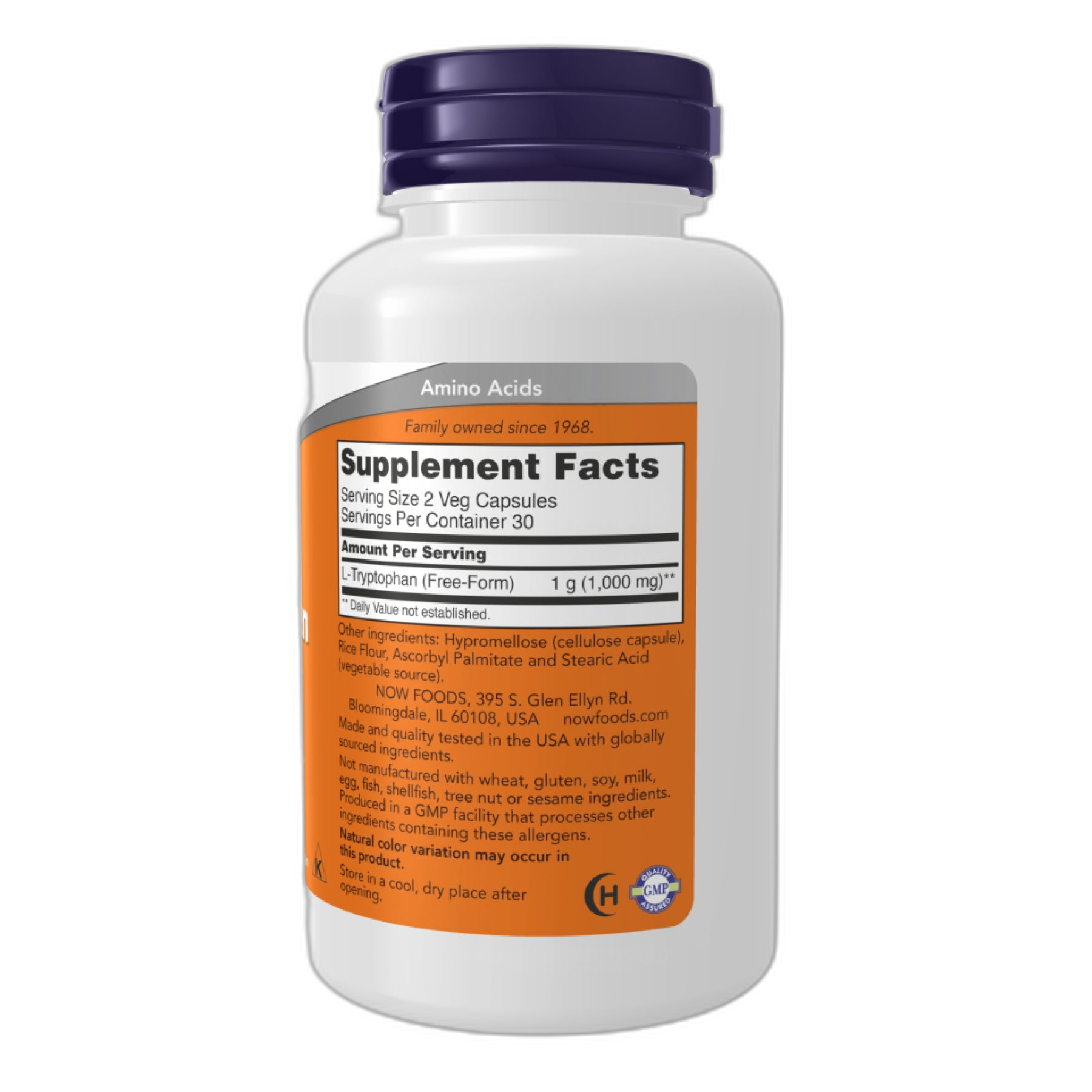 L-триптофан 500 мг - 60 капсул - Now Foods