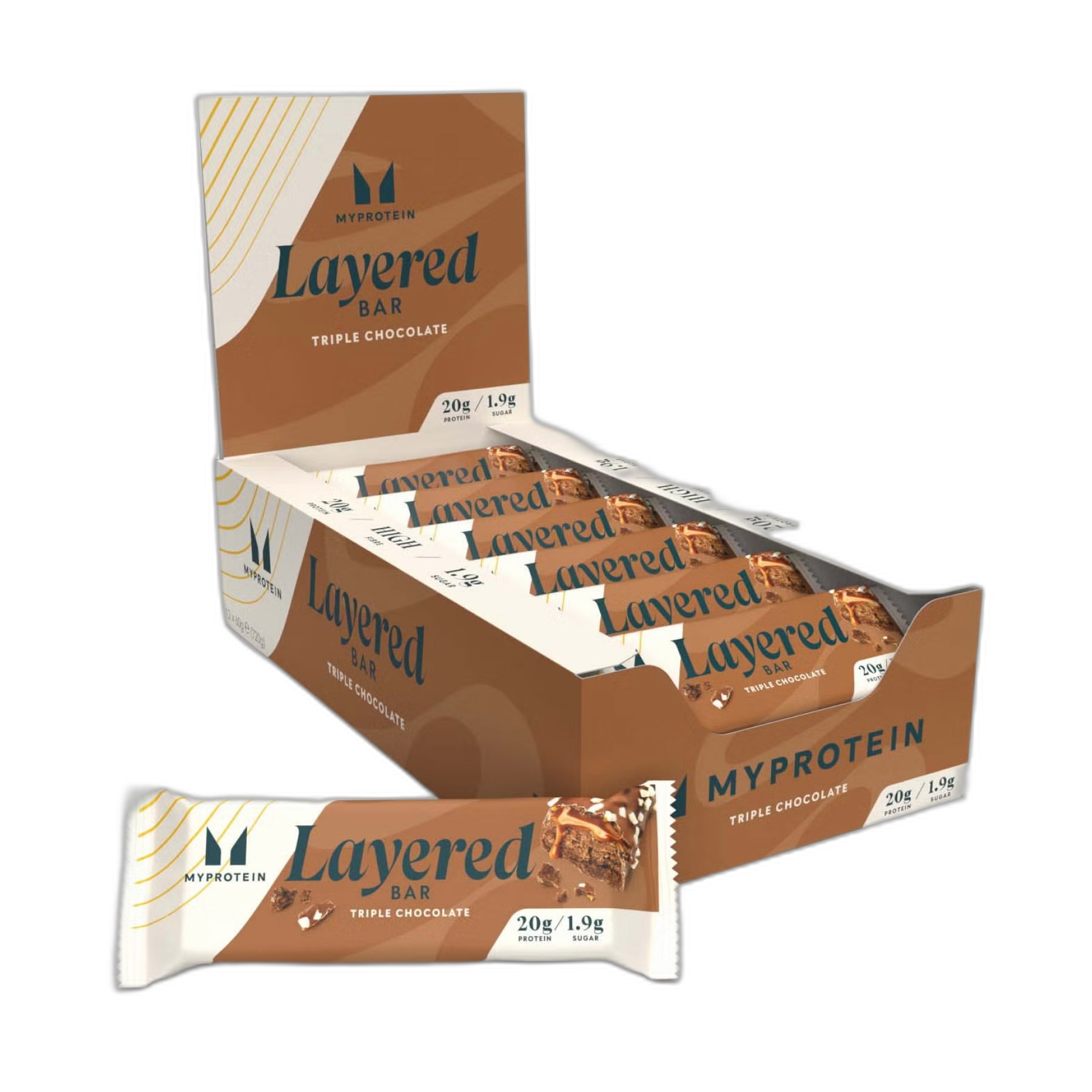 Layered Bar протеїновий батончик Triple Chocolate Fudge - 12x60 г - Myprotein