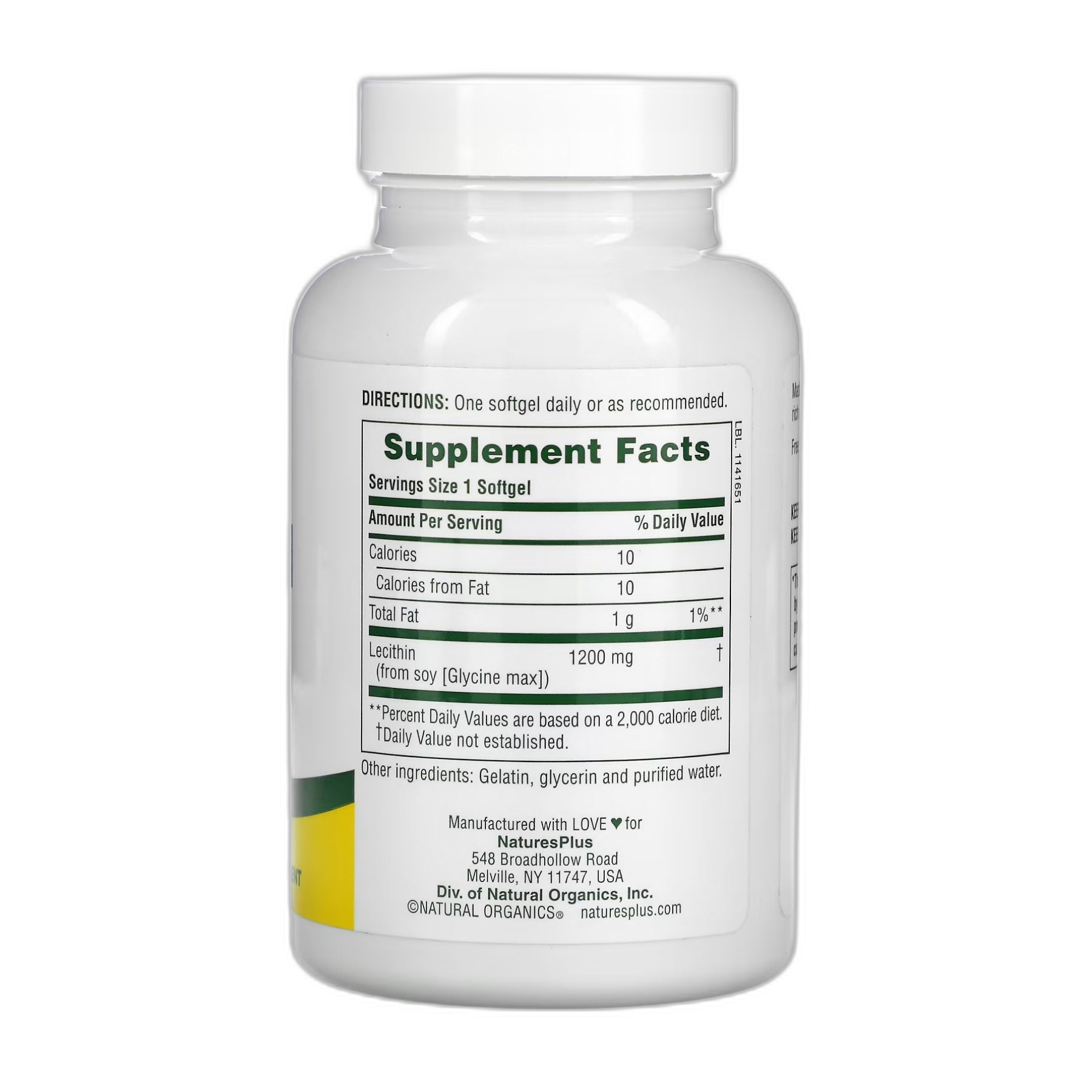 Лецитин 1200 мг - 90 капсул - Nature's Plus