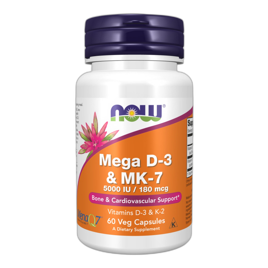 Мега D-3 та MK-7 - 60 капсул - Now Foods