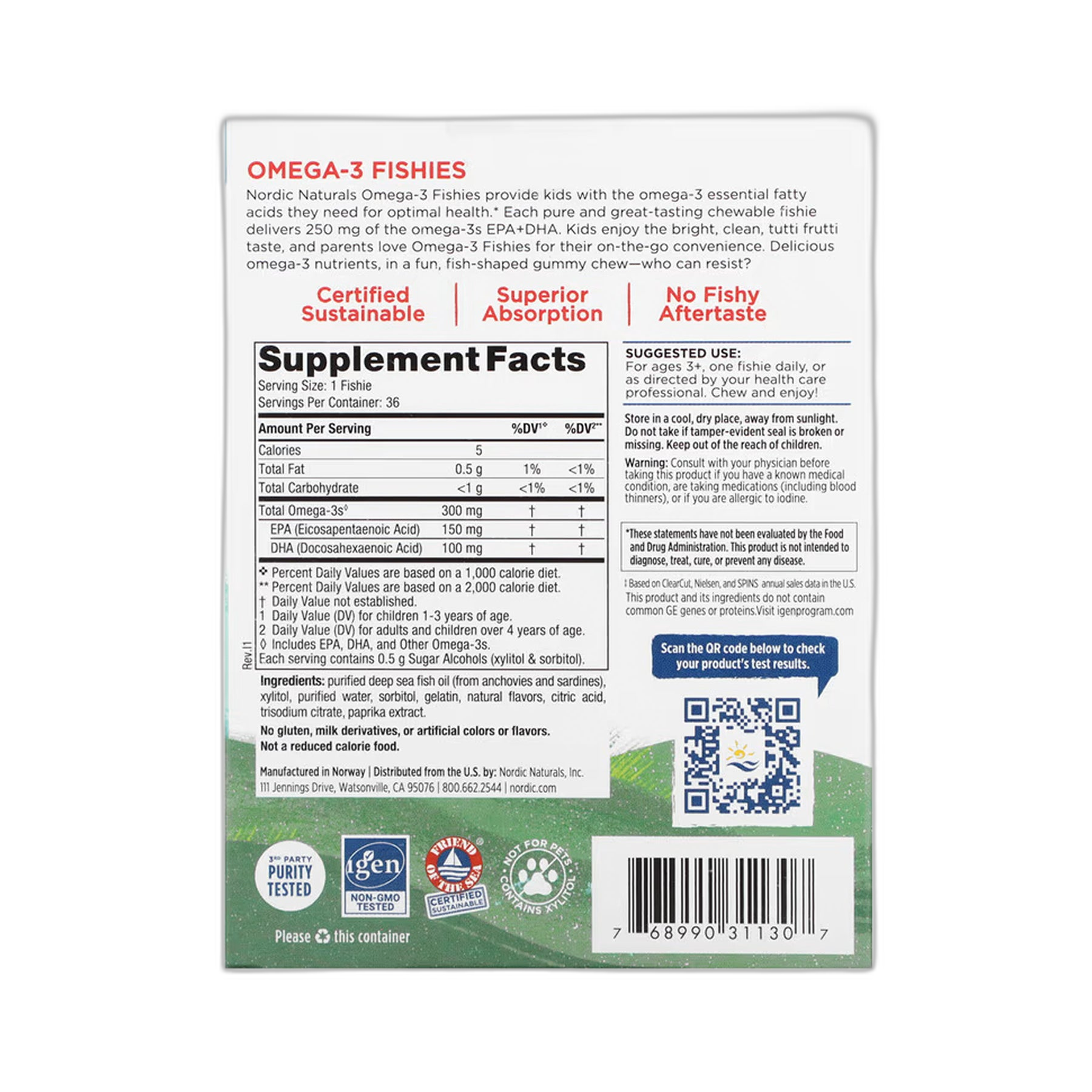 Nordic Омега-3 - 36 Fishies - Nordic Naturals