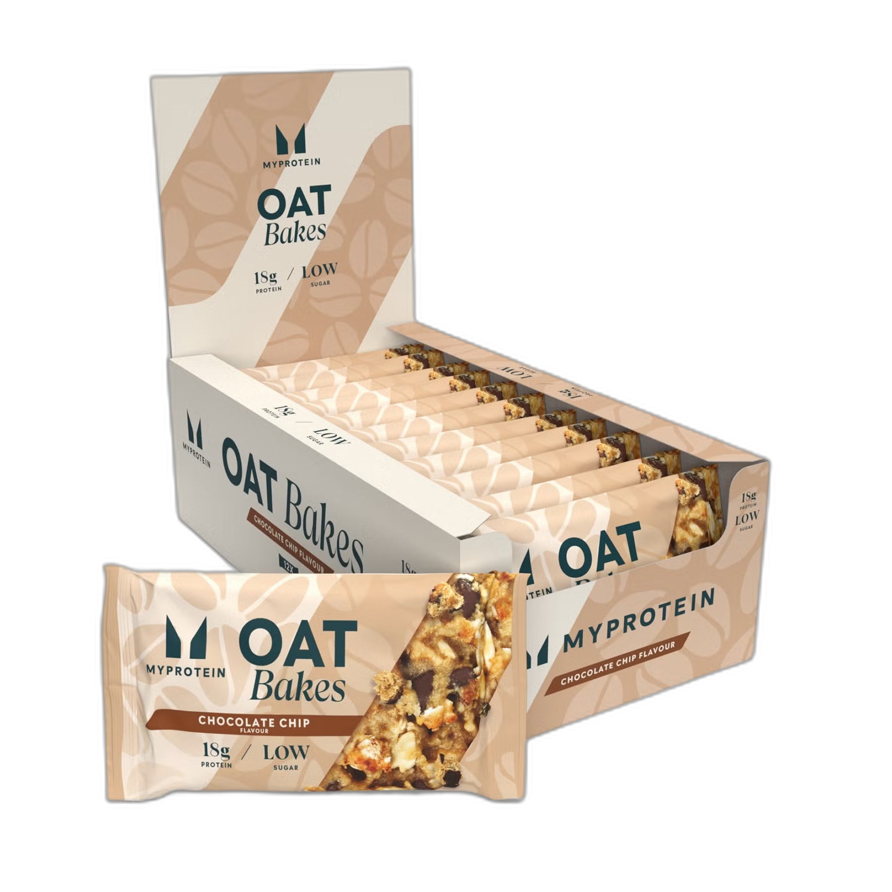 Oat Bakes вівсяні батончики Chocolate Chip - 12x75 г - Myprotein